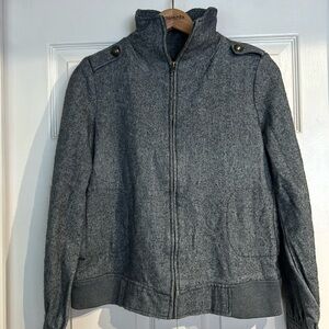 Wool Jacket High Collar Military Style